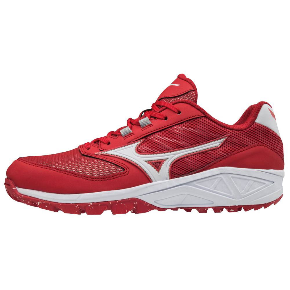 Scarpe Baseball Mizuno Dominant All Surface Basse Turf Uomo - Rosse/Bianche - 63285-HNCM